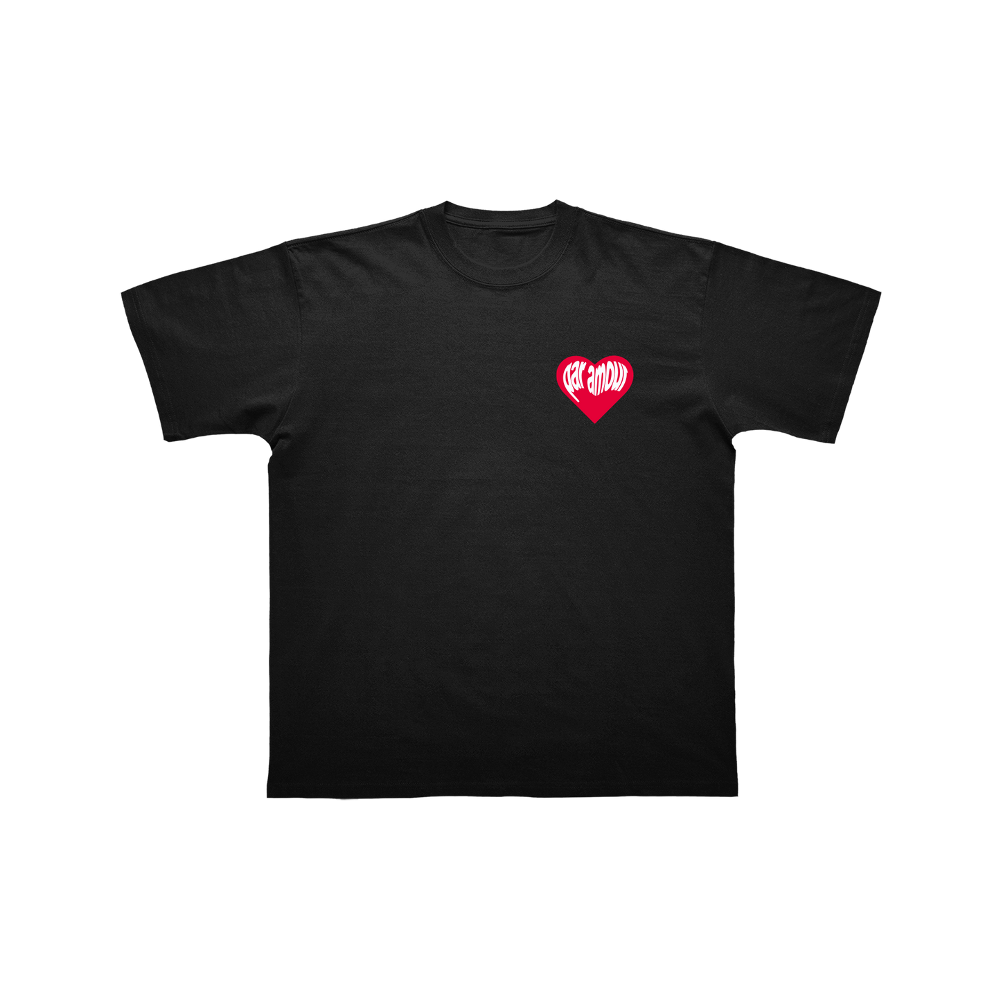 T-SHIRT "COEUR PAR AMOUR" - NOIR