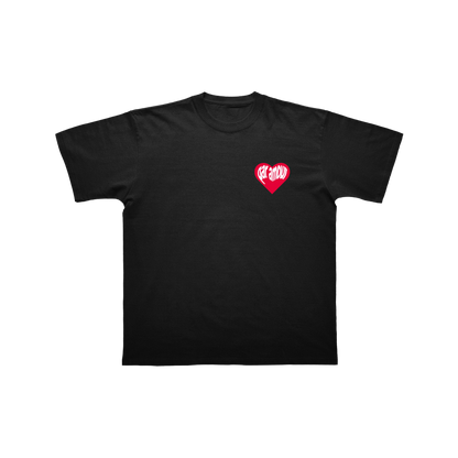 T-SHIRT "COEUR PAR AMOUR" - NOIR